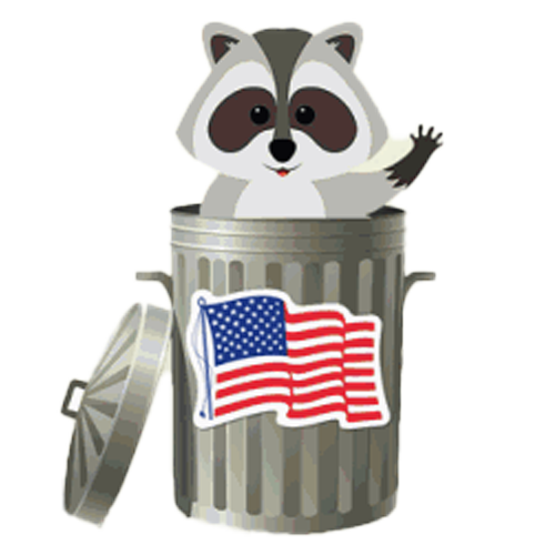 Raccoon in trashcan